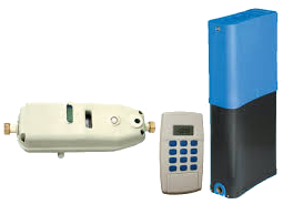 Prepaid water meter, pavement mount with enclosure